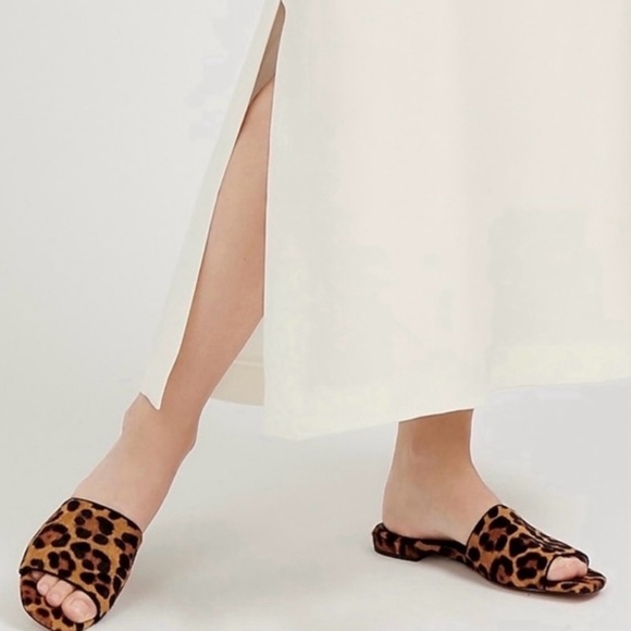 J.Crew Tan Leopard Calf Hair Sandals size 7.5 - Picture 2 of 8